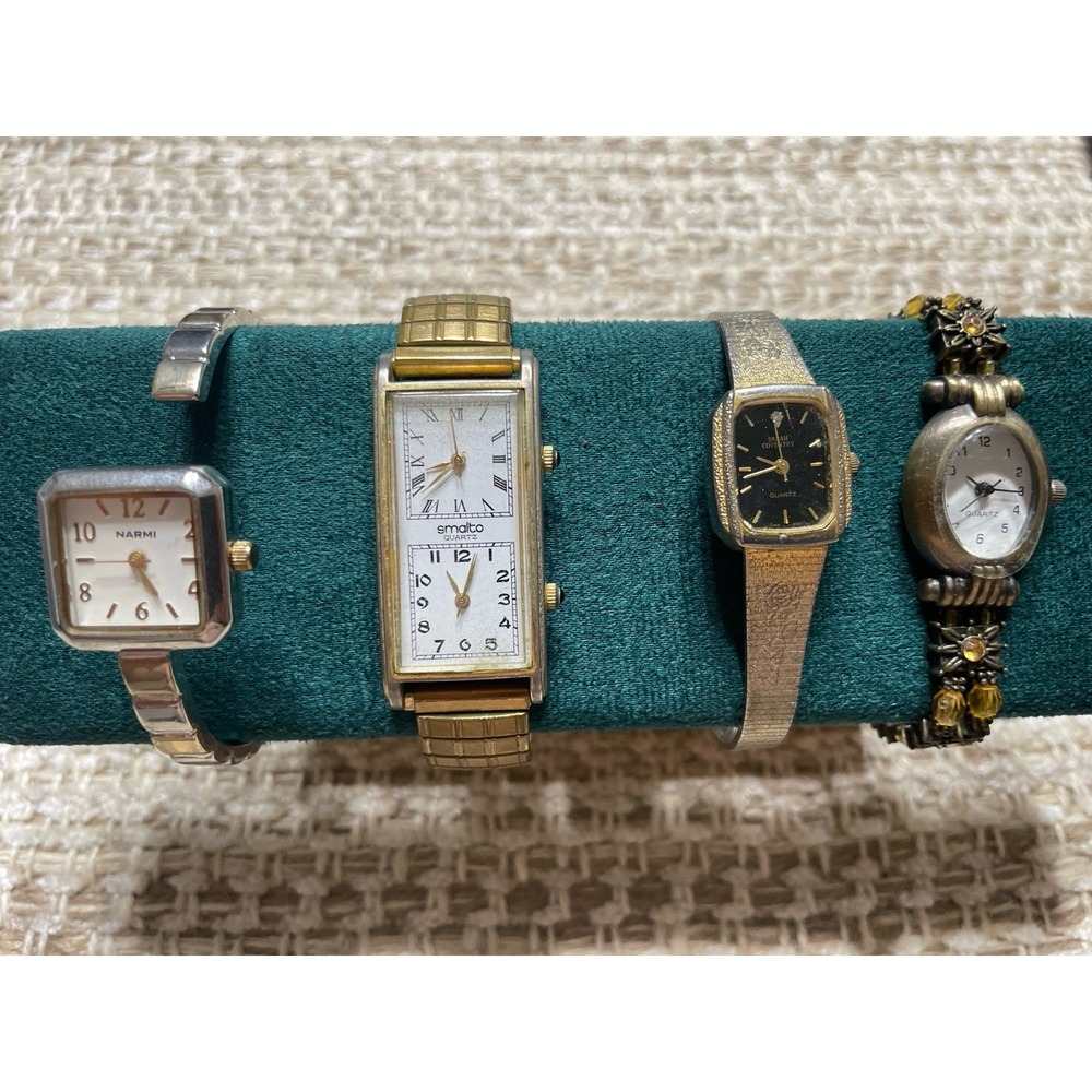 Vintage Ladies Watch Lot Narmi Smalto Sarah Coventry Quartz Japan Movt